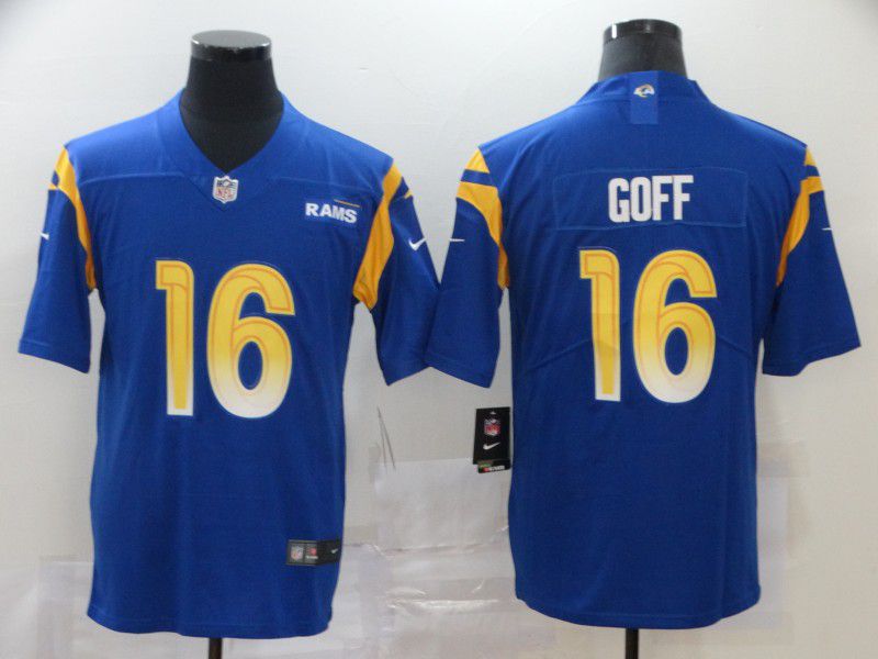 Men Los Angeles Rams 16 Goff Blue Nike Vapor Untouchable Stitched Limited NFL Jerseys